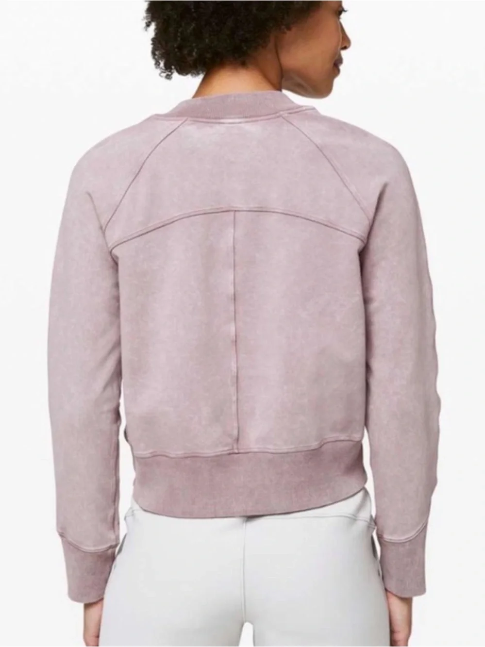 lululemon athletica ready to roll washed mauve crew sweatshirt